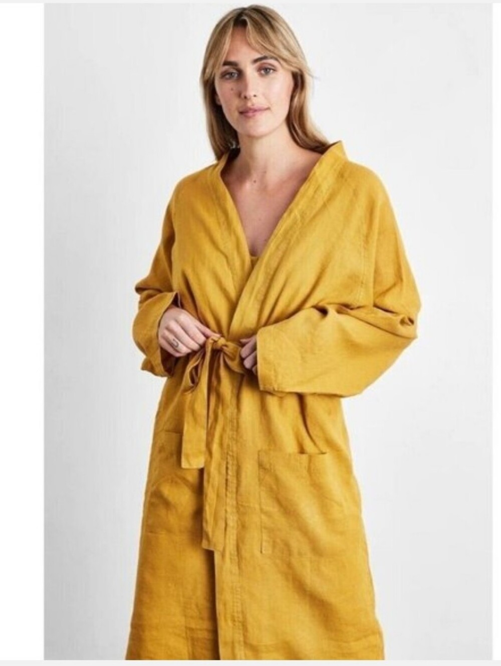 Threads By Bed Threads 100% Linen Robe